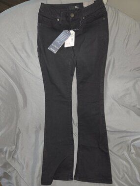 NWT 1822 Denim Silk Denim Slim Bootcut Jeans in Black - Size 4